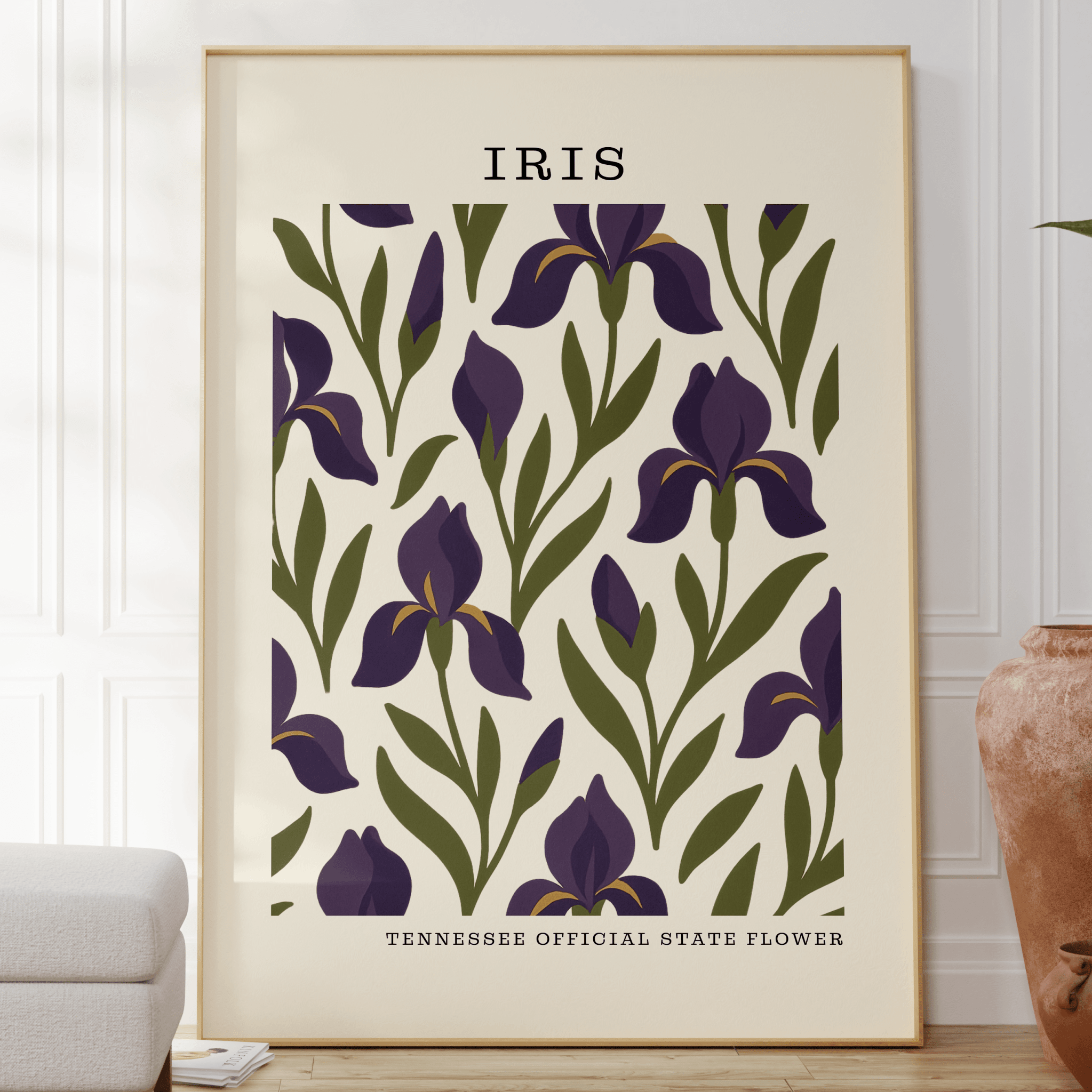 Tennessee State Flower Art Print – Iris - The FlatFile Society