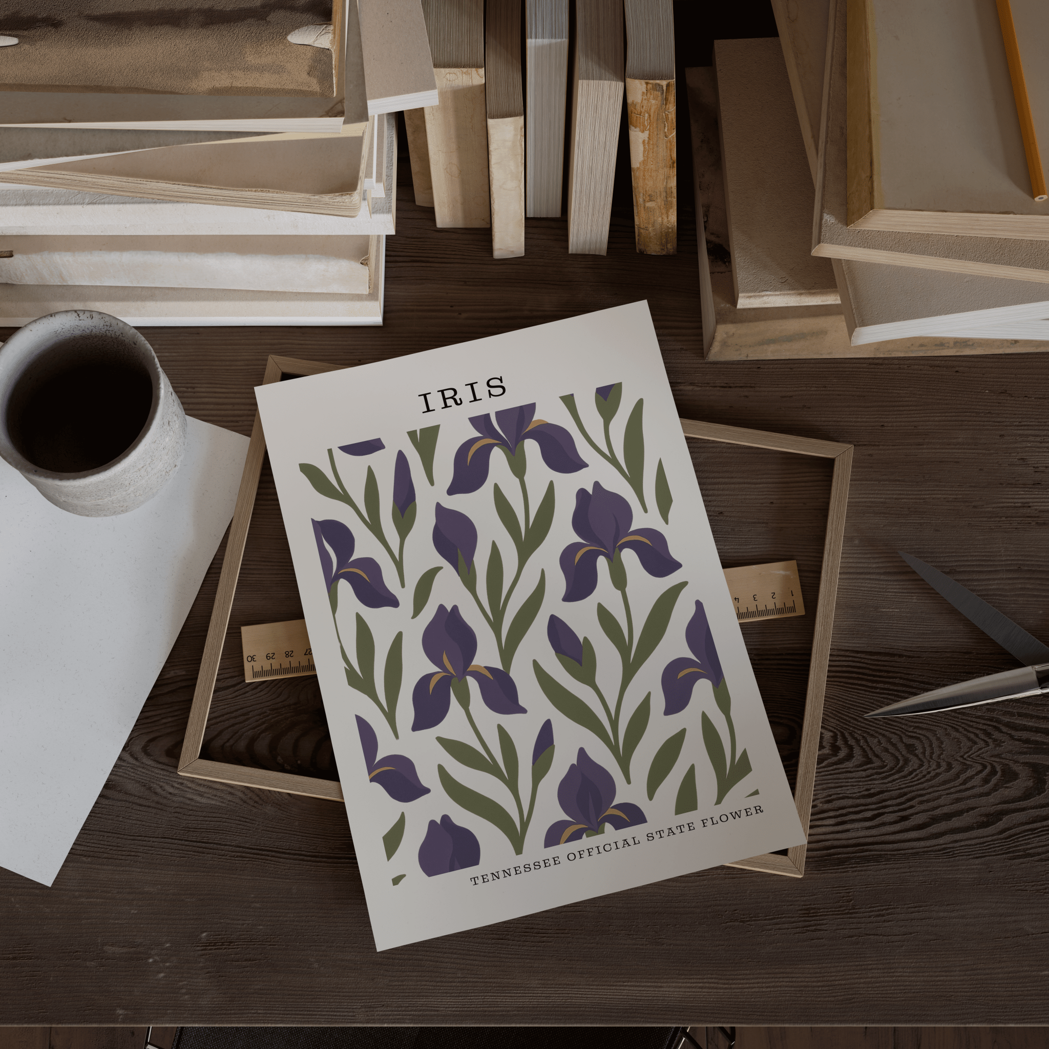 Tennessee State Flower Art Print – Iris - The FlatFile Society