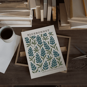 Texas State Flower Art Print – Bluebonnet - The FlatFile Society