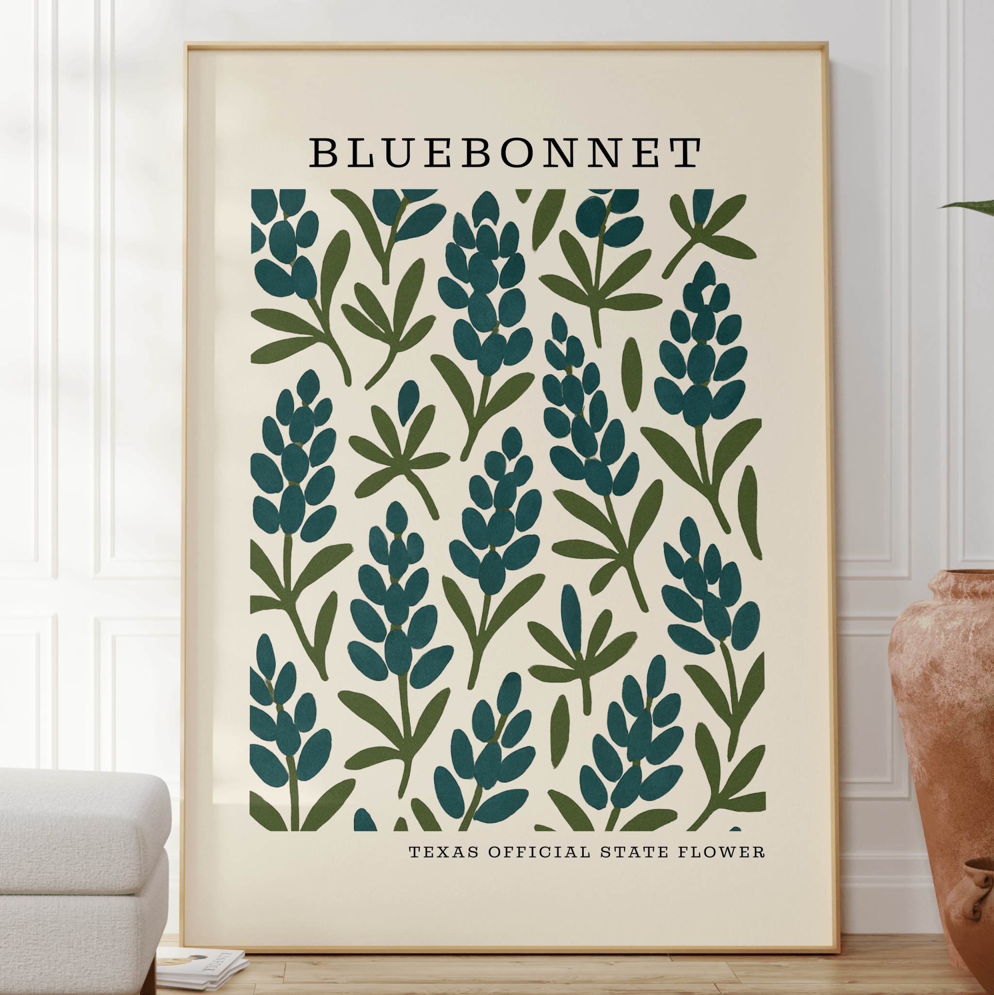 Texas State Flower Art Print – Bluebonnet - The FlatFile Society