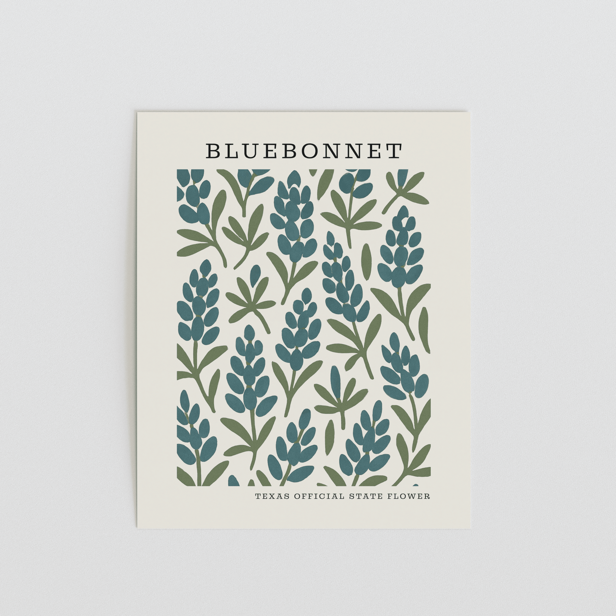 Texas State Flower Art Print – Bluebonnet - The FlatFile Society