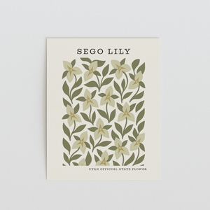 Utah State Flower Art Print – Sego Lily - The FlatFile Society