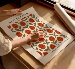 Vermont State Flower Art Print – Red Clover - The FlatFile Society