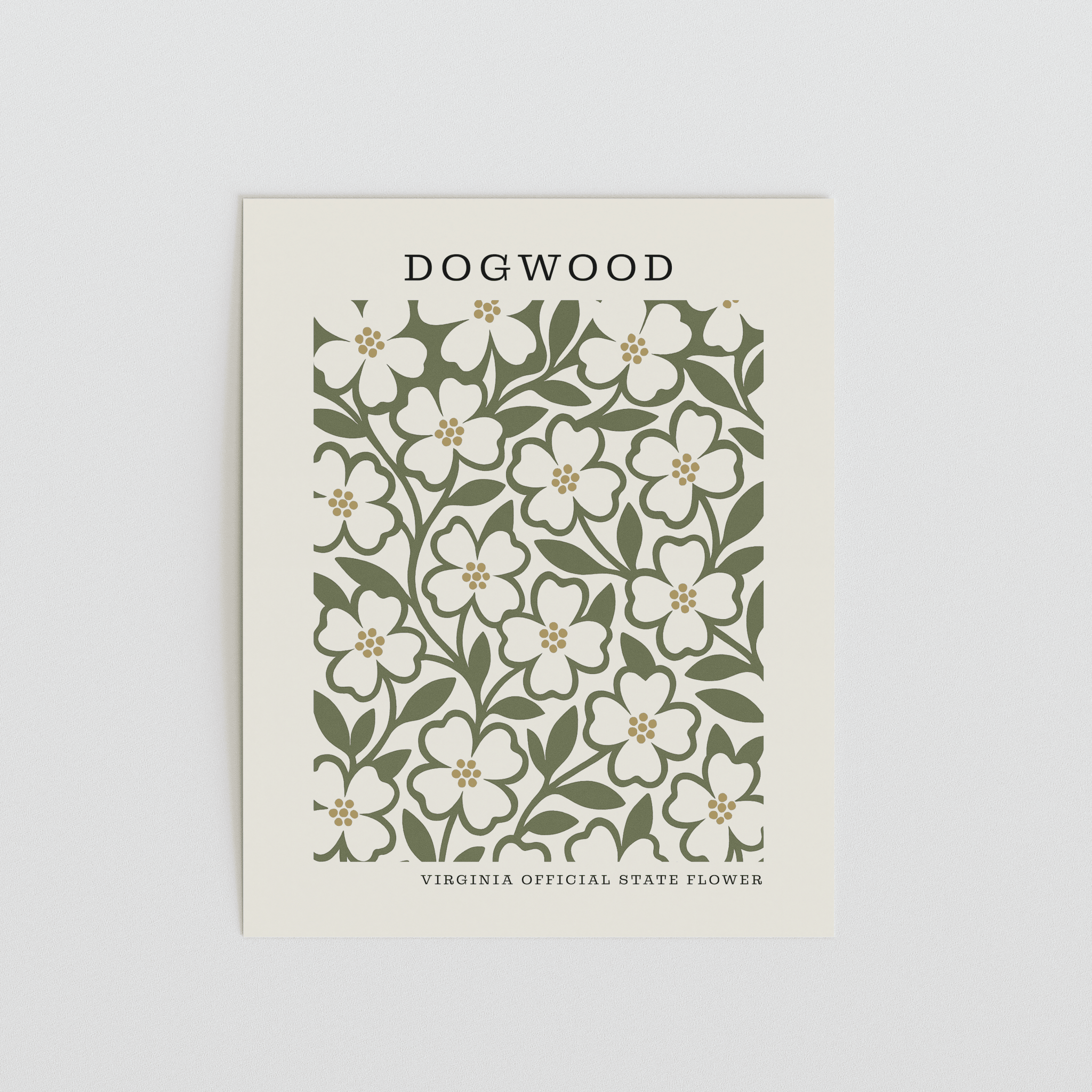 Virginia State Flower Art Print – Dogwood - The FlatFile Society