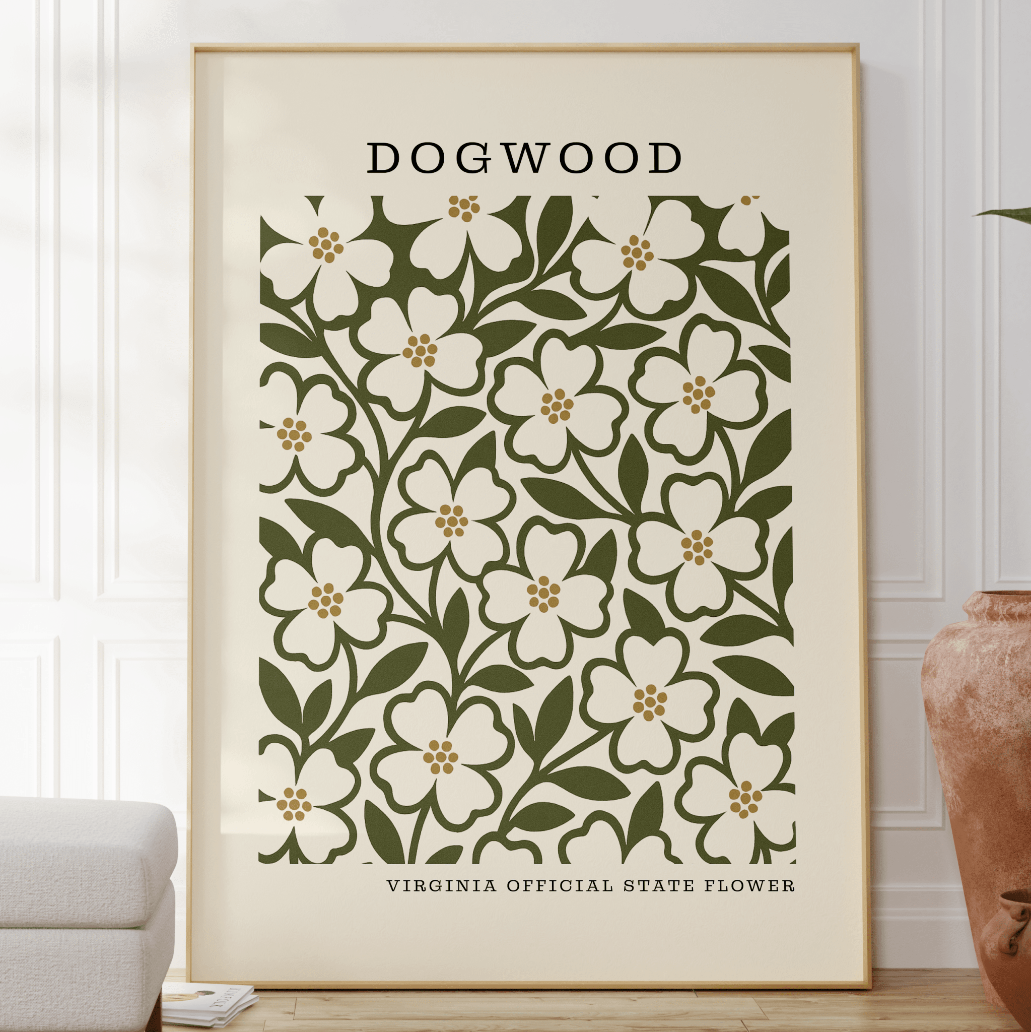 Virginia State Flower Art Print – Dogwood - The FlatFile Society