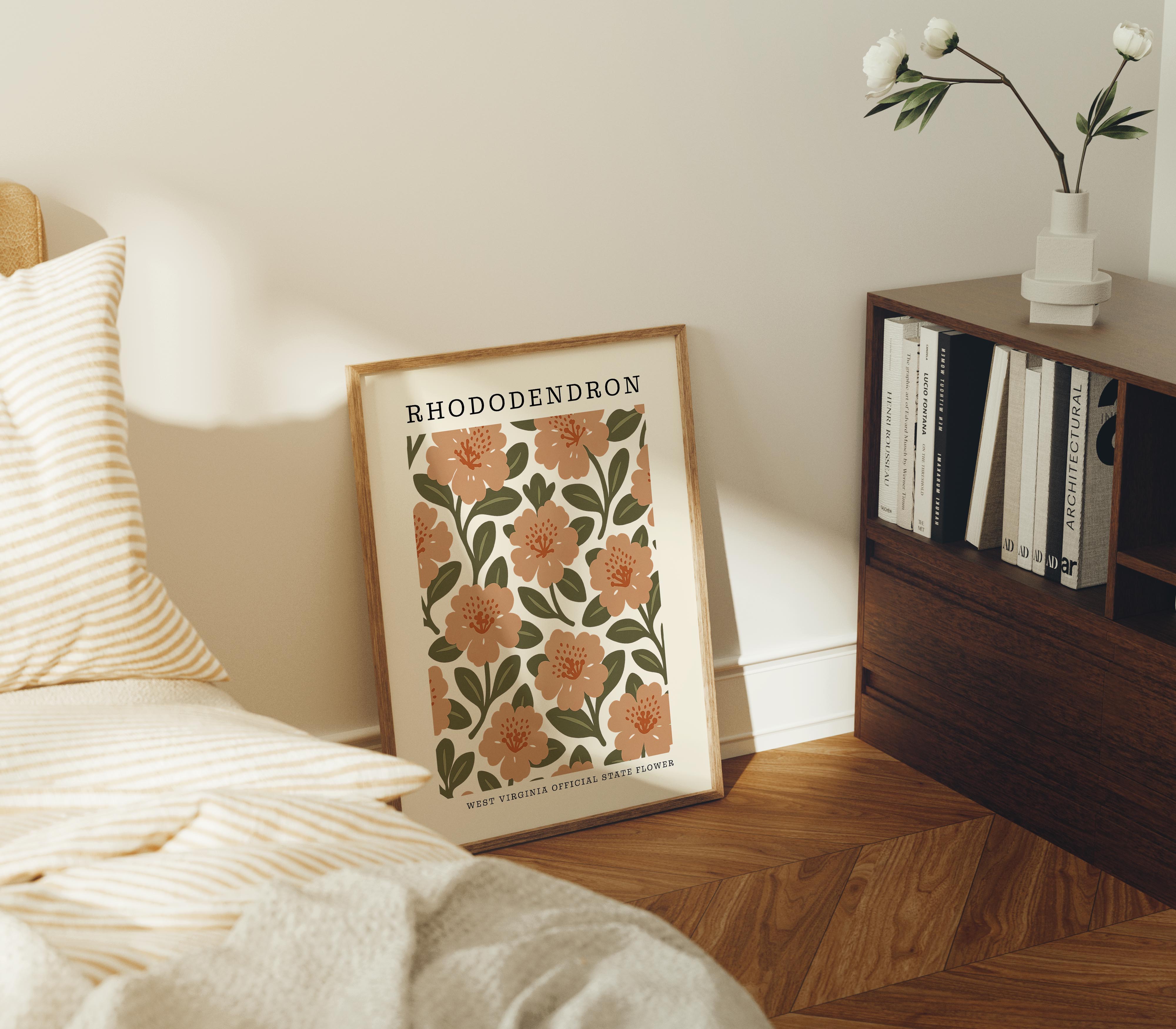 West Virginia State Flower Art Print – Rhododendron