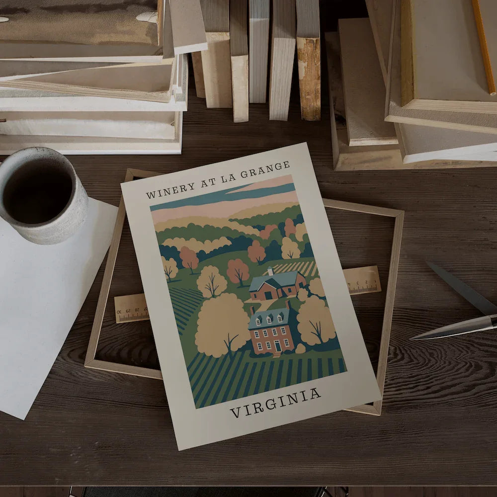 Winery at La Grange – Virginia Art Print - The FlatFile Society