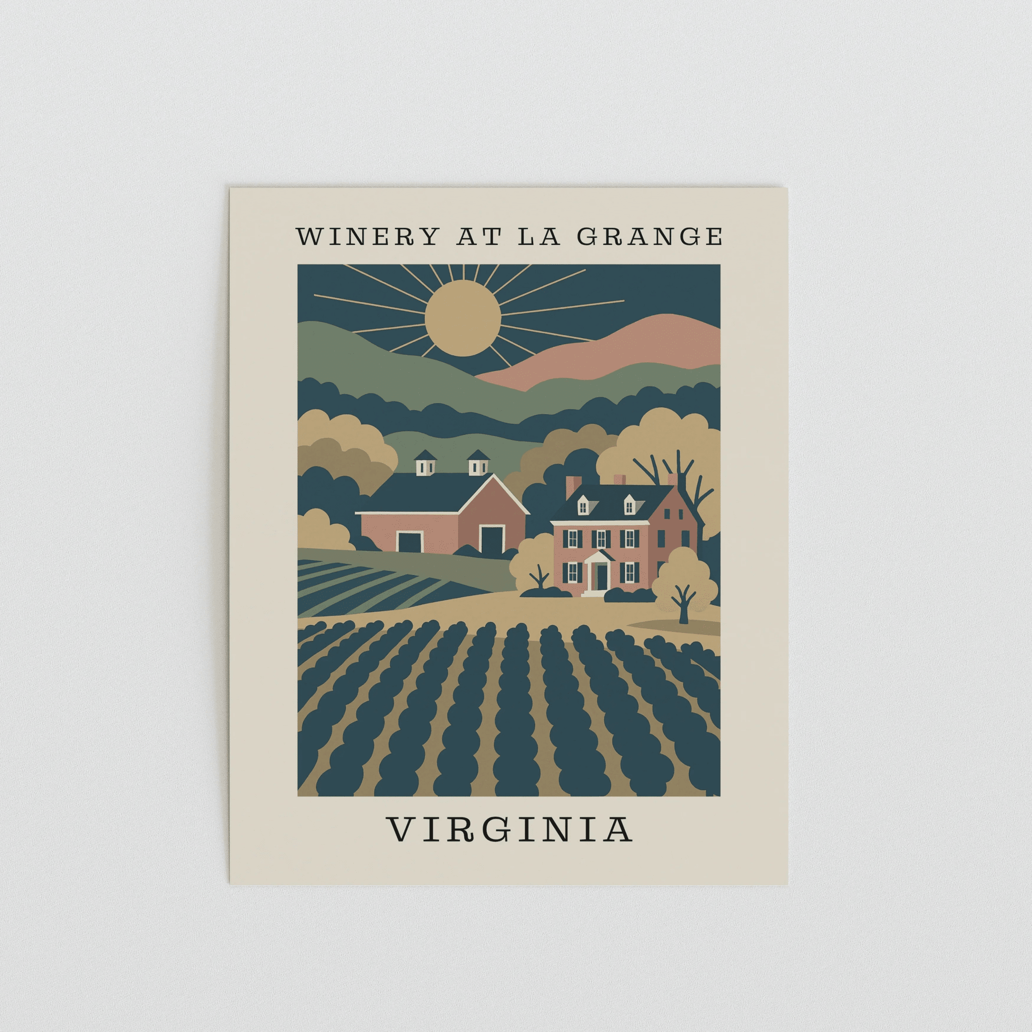 Winery at La Grange – Virginia Art Print - The FlatFile Society