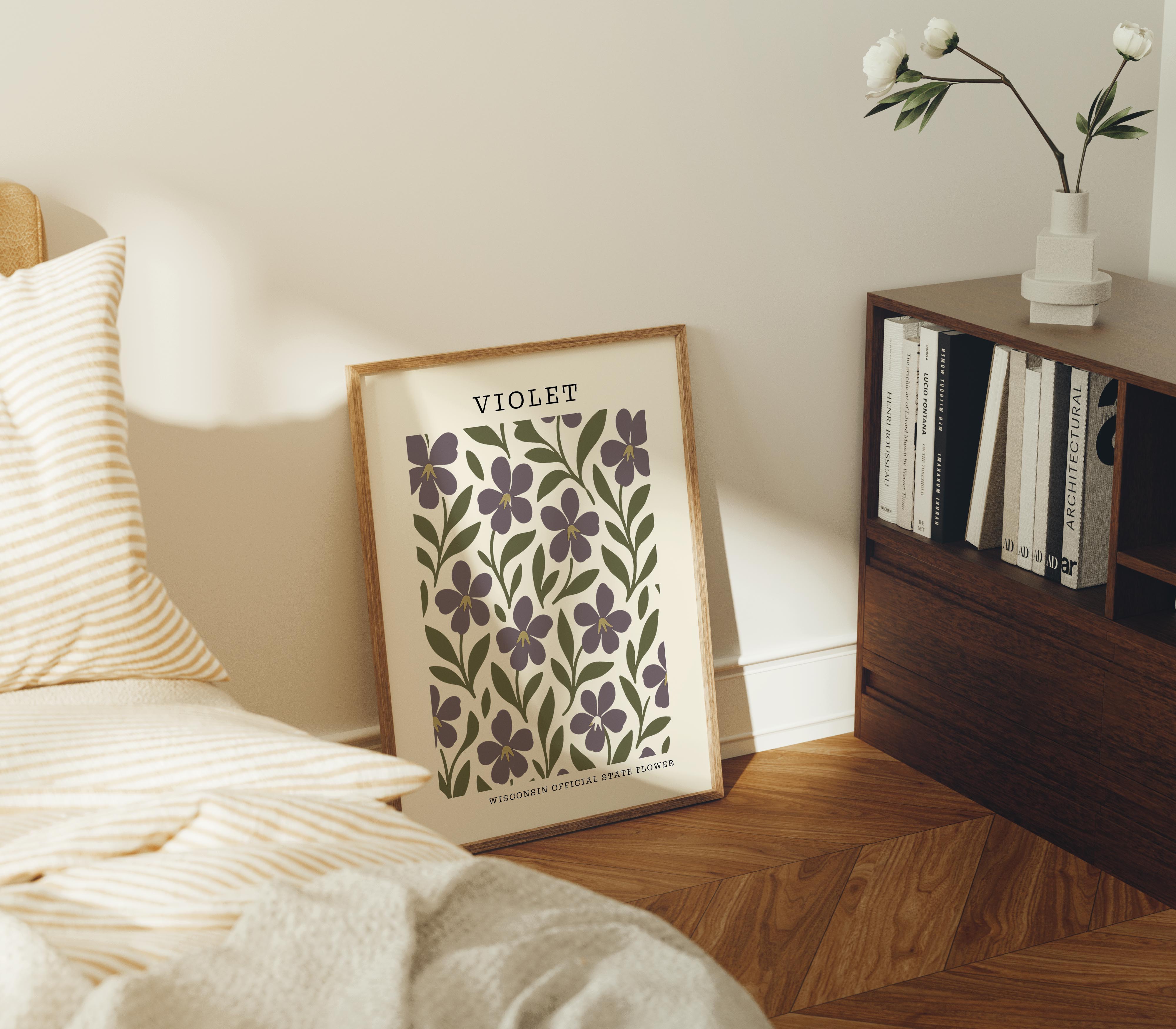 Wisconsin State Flower Art Print – Wood Violet