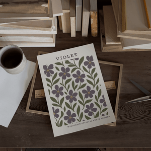 Wisconsin State Flower Art Print – Violet - The FlatFile Society