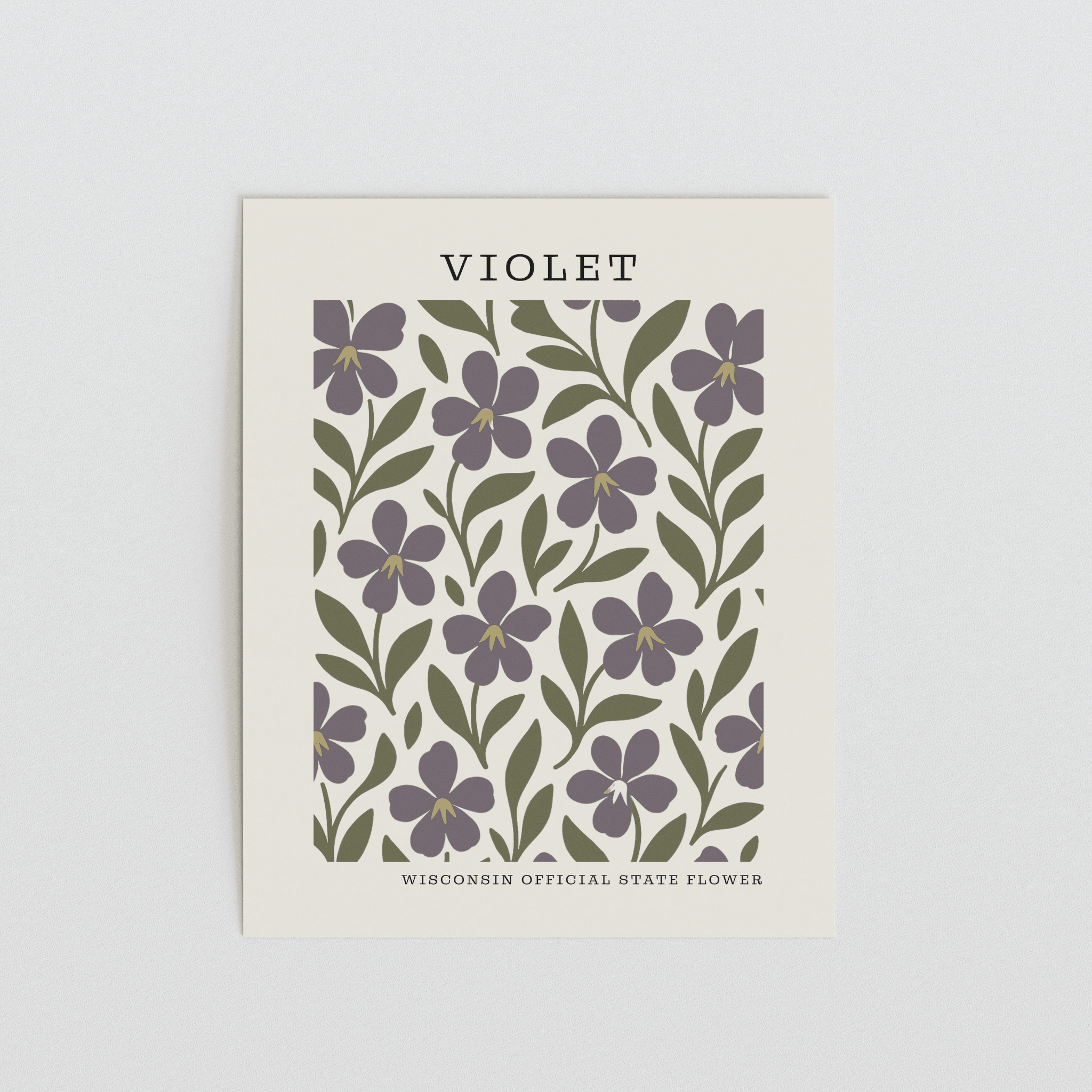Wisconsin State Flower Art Print – Violet - The FlatFile Society