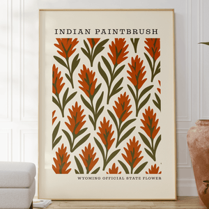 Wyoming State Flower Art Print – Indian Paintbrush - The FlatFile Society