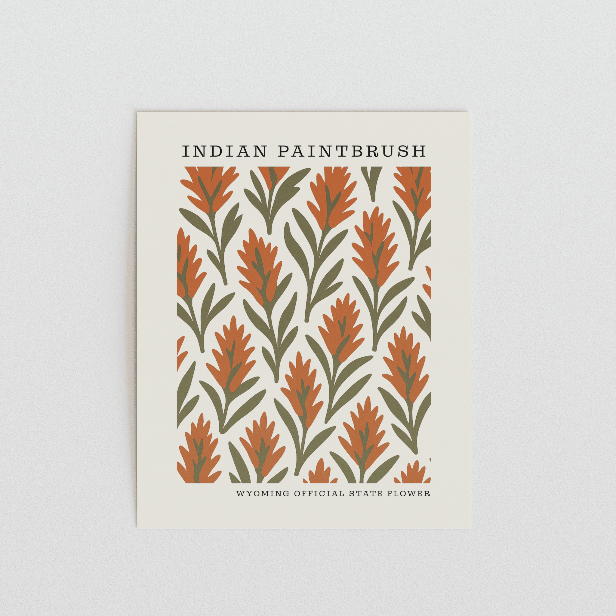 Wyoming State Flower Art Print – Indian Paintbrush - The FlatFile Society