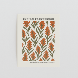 Wyoming State Flower Art Print – Indian Paintbrush - The FlatFile Society